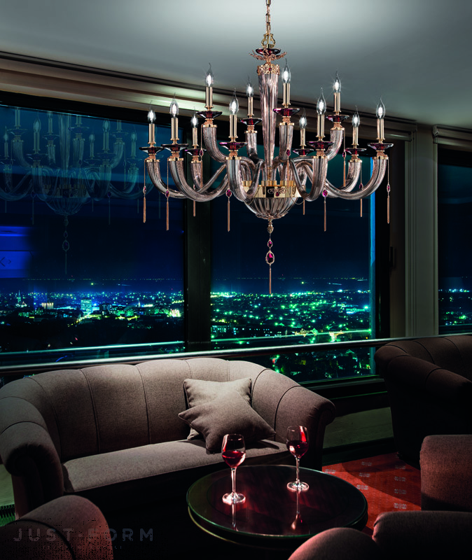 Подвесной светильник Euroluce Lampadari Julienne L8+4 фабрика Euroluce Lampadari srl фотография № 2