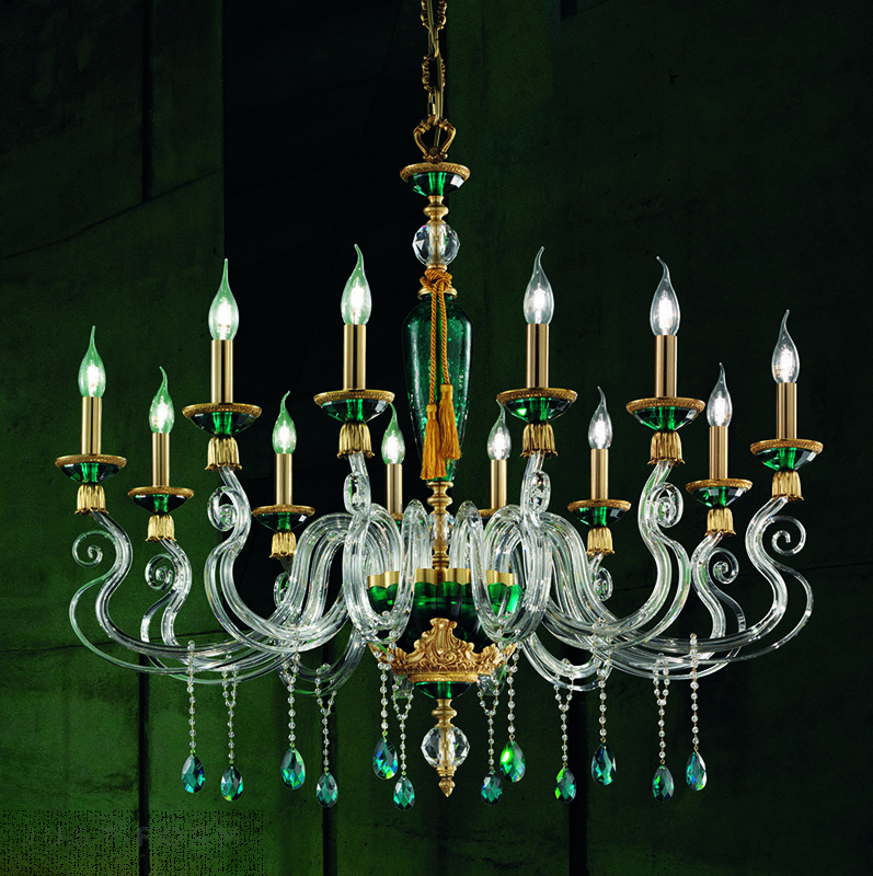 Подвесной светильник Euroluce Lampadari Barocco L12 фабрика Euroluce Lampadari srl фотография № 2