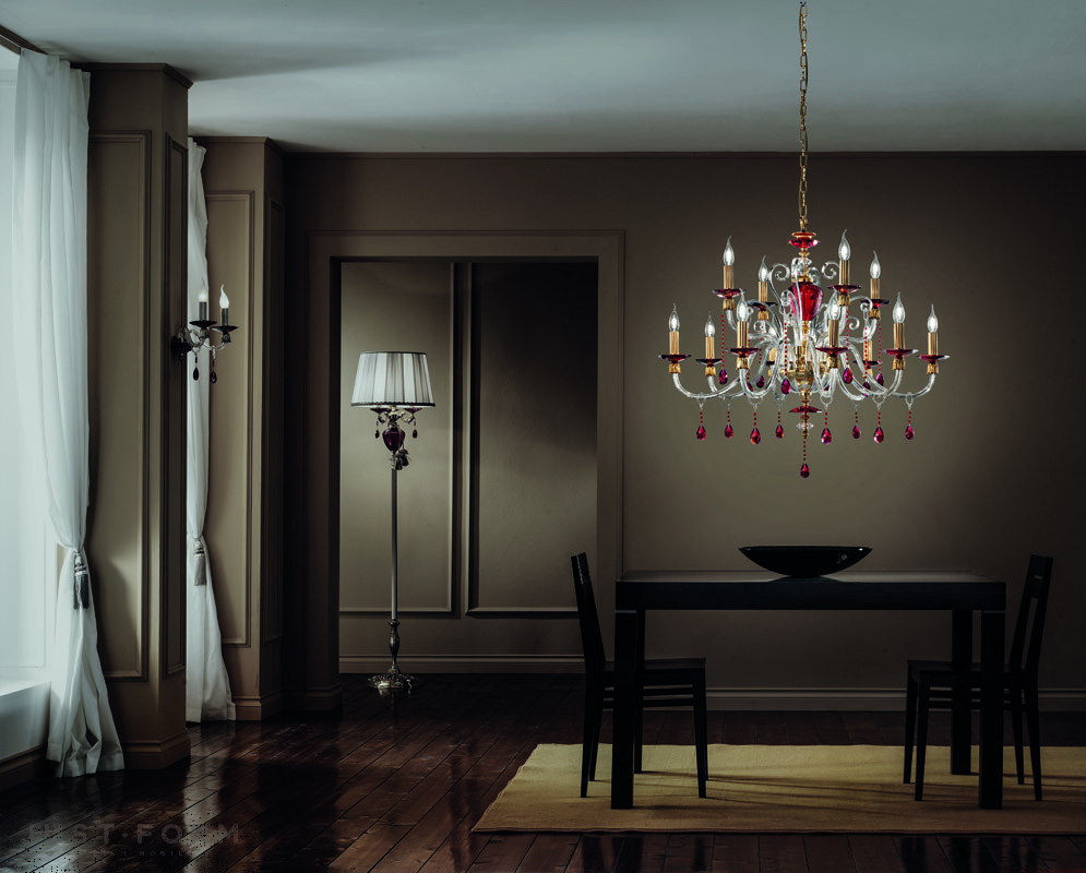 Подвесной светильник Euroluce Lampadari Rubino Alicante L8+4 фабрика Euroluce Lampadari srl фотография № 2