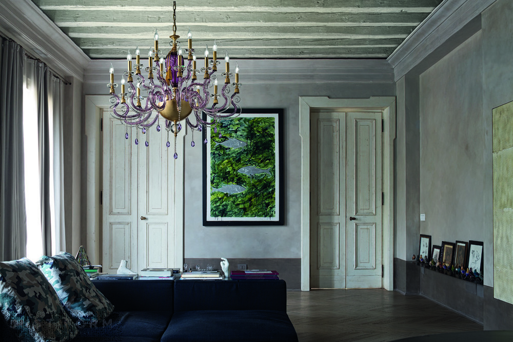 Подвесной светильник Euroluce Lampadari Iside L12+6 фабрика Euroluce Lampadari srl фотография № 2