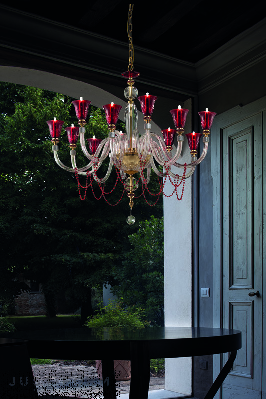 Подвесной светильник Euroluce Lampadari Claire L6+6 фабрика Euroluce Lampadari srl фотография № 2