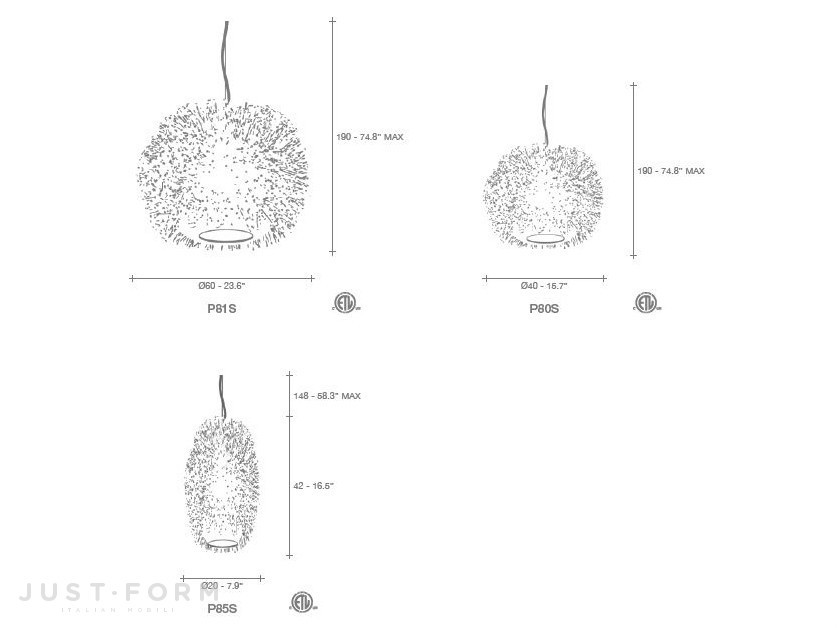 Подвесной светильник Sea Urchin фабрика Terzani фотография № 4