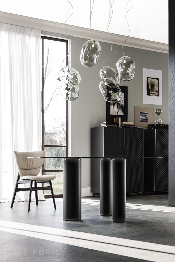 Стеклянный стол Roll Round фабрика Cattelan Italia фотография № 3