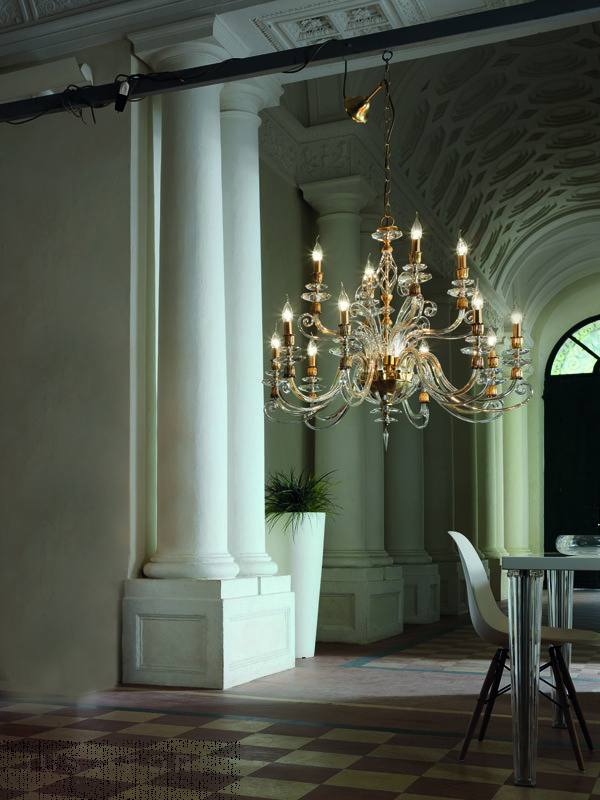 Подвесной светильник Euroluce Lampadari Alicante Satin L8+4 фабрика Euroluce Lampadari srl фотография № 2