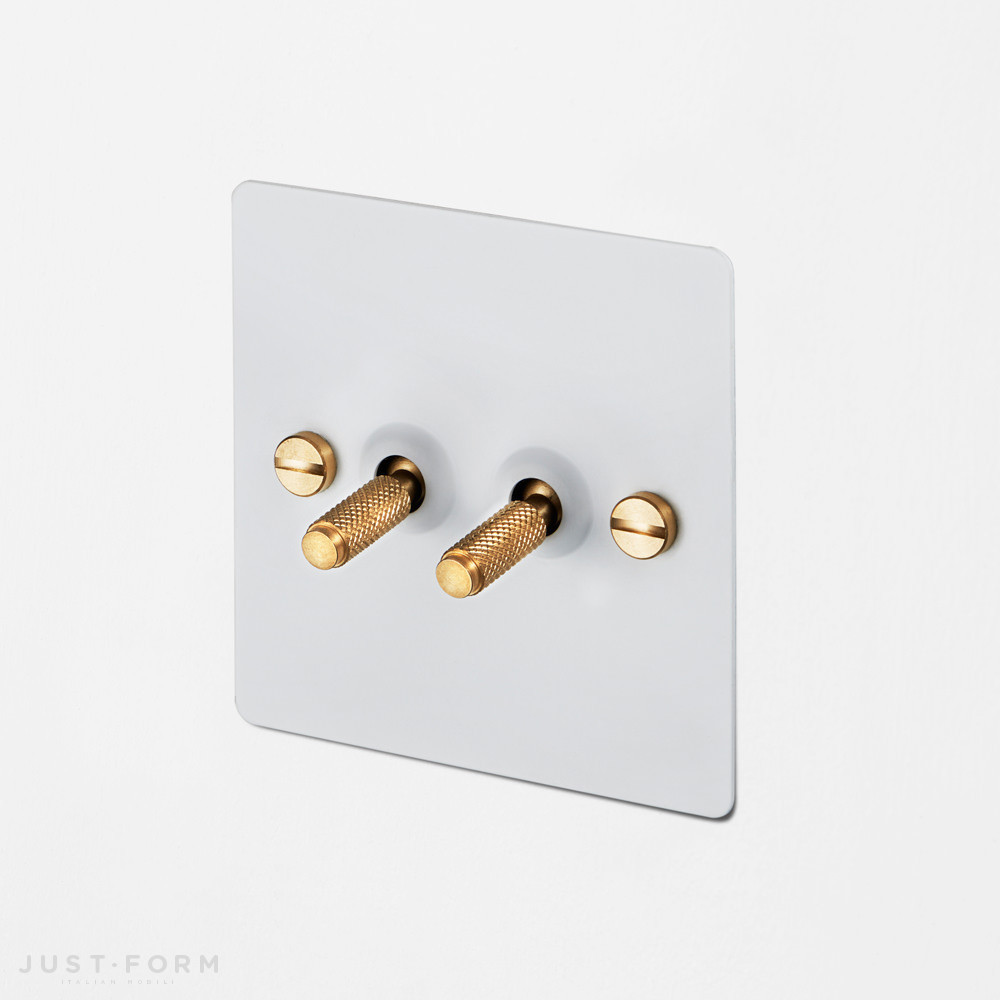 Двухтумблерный переключатель 2G Toggle Switch / White / Brass  фабрика Buster + Punch фотография № 1