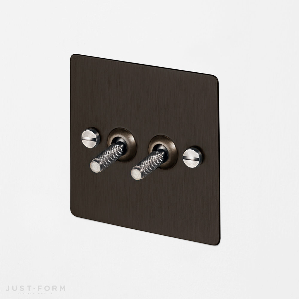 Двухтумблерный переключатель 2G Toggle Switch / Smoked Bronze / Steel фабрика Buster + Punch фотография № 1