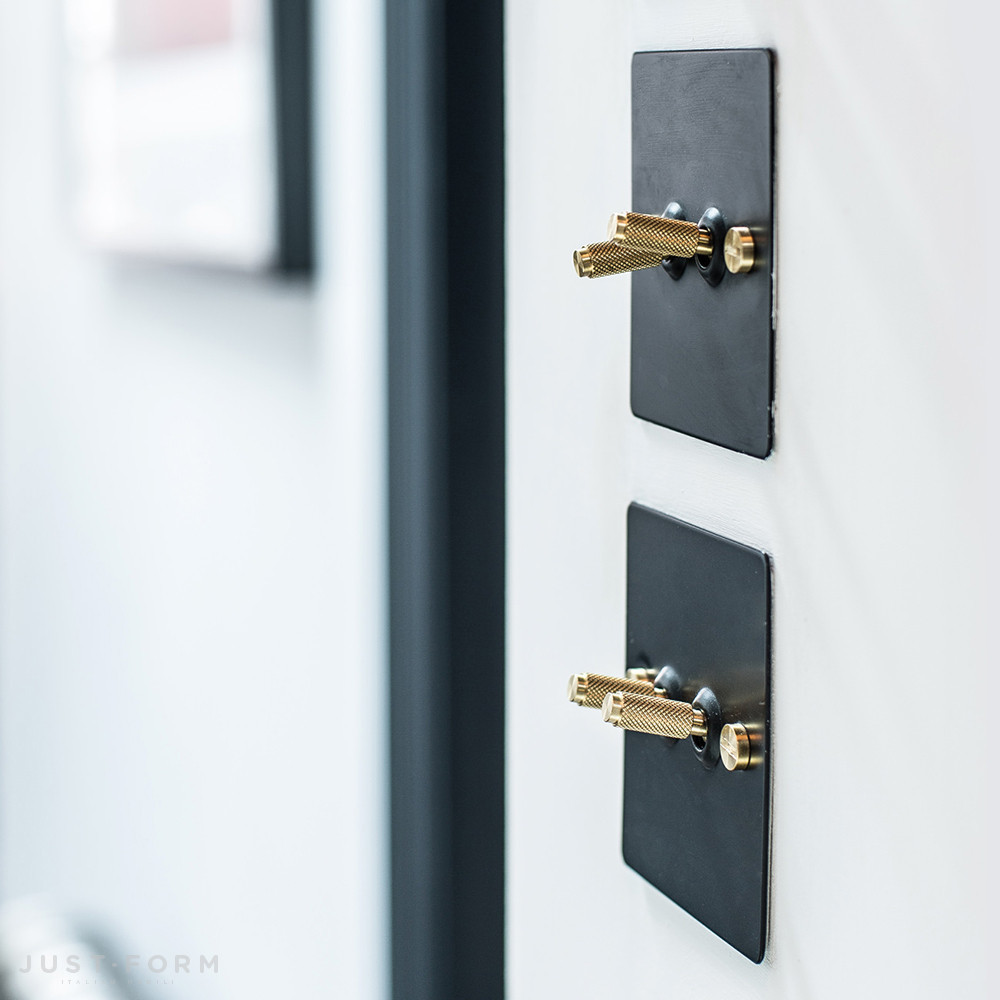 Двухтумблерный переключатель 2G Toggle Switch / Black / Brass фабрика Buster + Punch фотография № 4