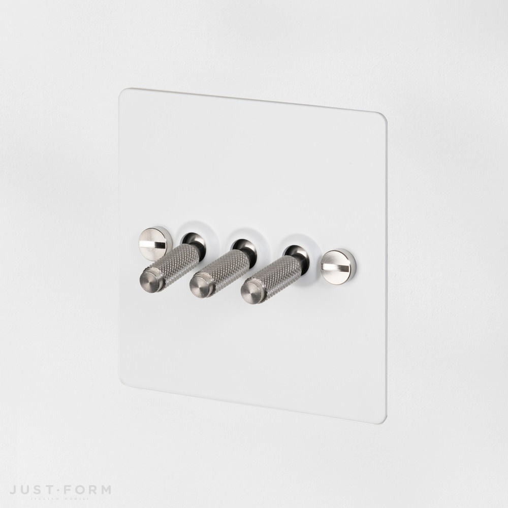 Трехтумблерный переключатель 3G Toggle Switch / White / Steel фабрика Buster + Punch фотография № 1