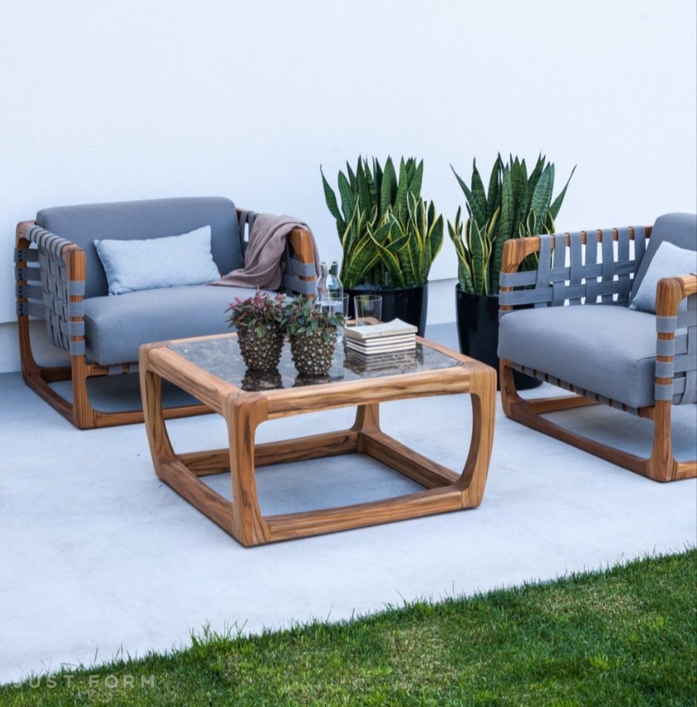 Square Teak And Dark Emperador Marble Coffee Table Bungalow фабрика Riva 1920 фотография № 4