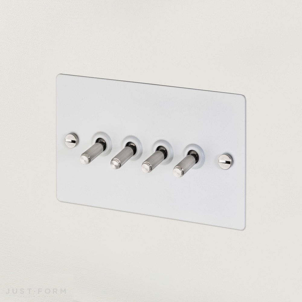 Четырехтумблерный переключатель 4G Toggle Switch / White / Steel фабрика Buster + Punch фотография № 1