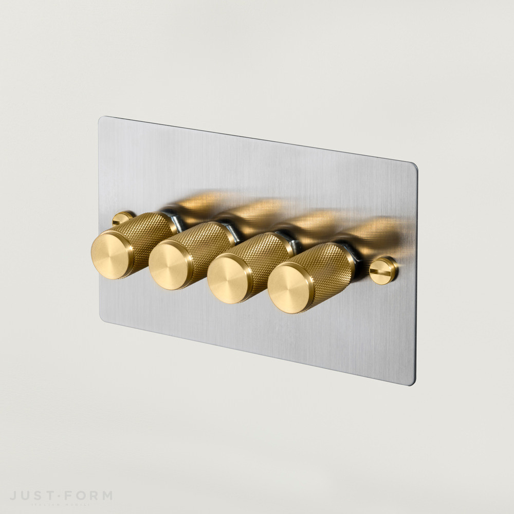 Диммер с четырьмя регуляторами 4G Dimmer / Steel / Brass фабрика Buster + Punch фотография № 1
