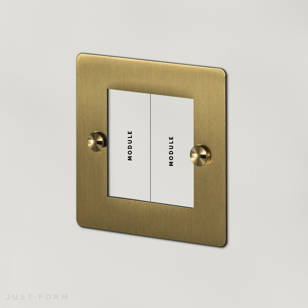 Рамка для розетки 1G Euro Plate / 2 Mod / Brass фабрика Buster + Punch фотография № 1