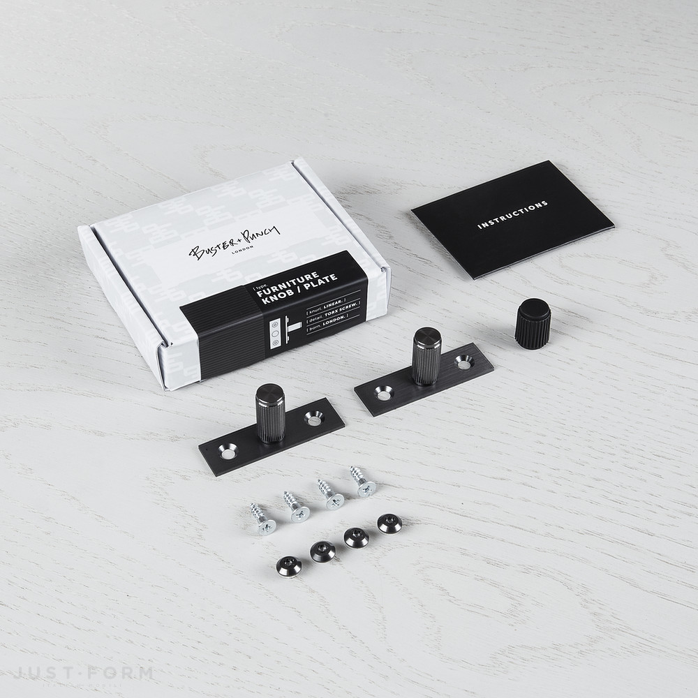 Ручка для мебели Furniture Knob / Plate / Linear / Gun Metal фабрика Buster + Punch фотография № 6