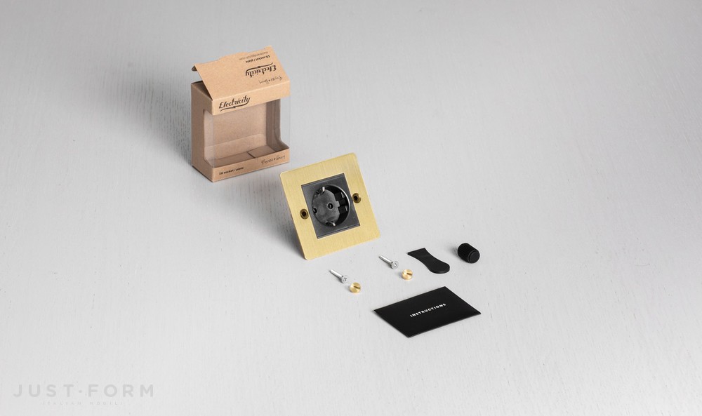 Розетка одинарная 1G Euro Socket / Brass фабрика Buster + Punch фотография № 2