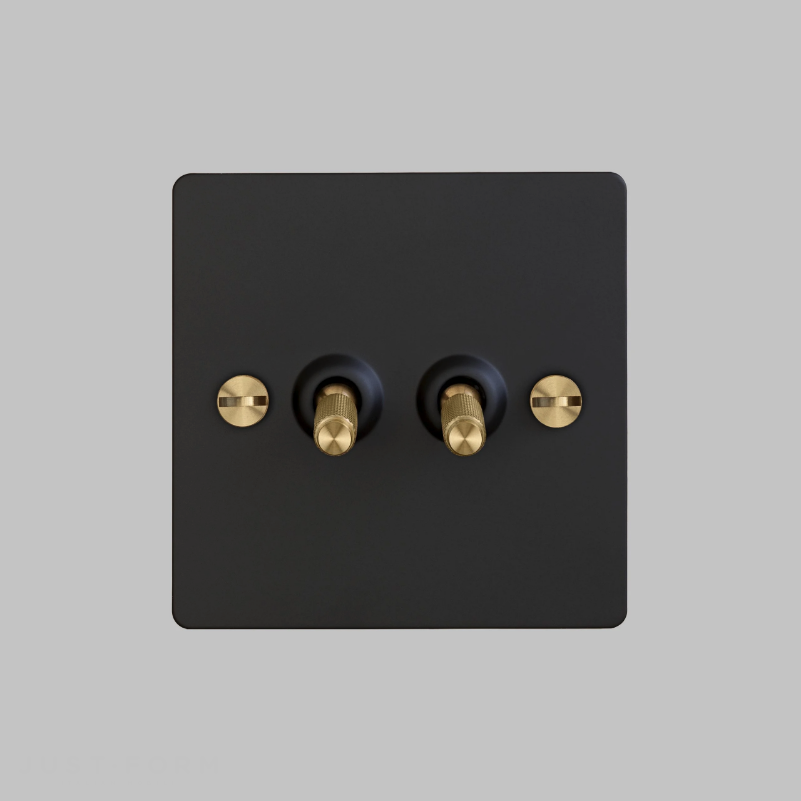 Двухтумблерный переключатель 2G Toggle Switch / Black / Brass фабрика Buster + Punch фотография № 2
