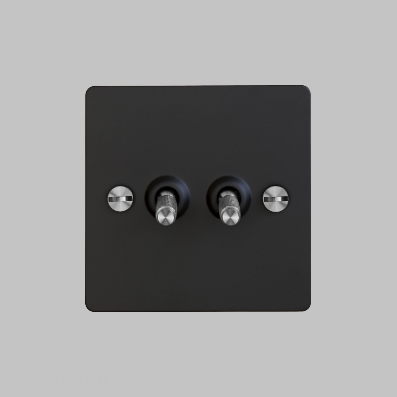 Двухтумблерный переключатель 2G Toggle Switch / Black / Steel фабрика Buster + Punch фотография № 2