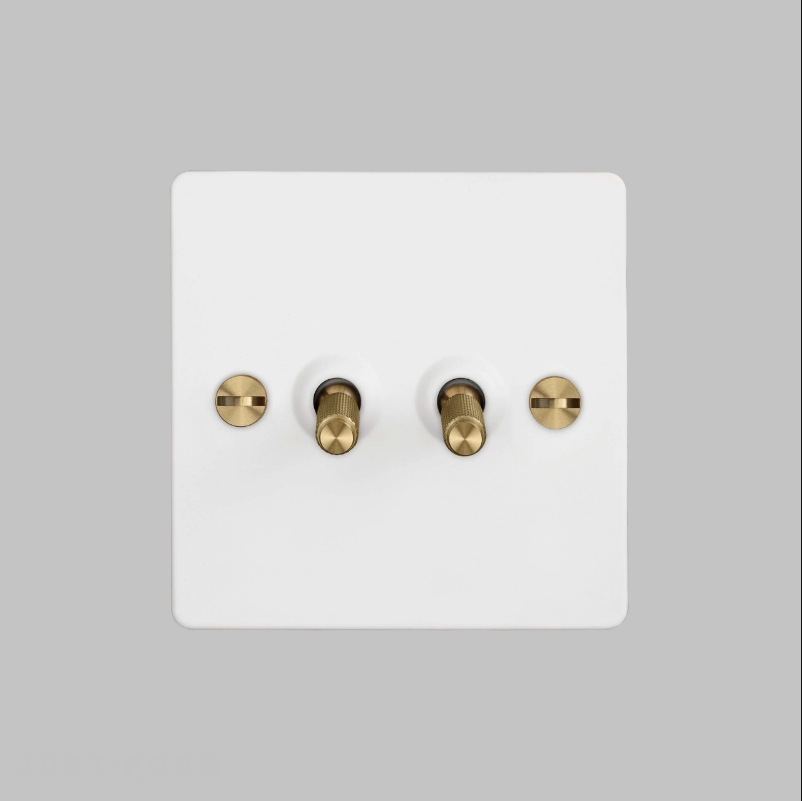 Двухтумблерный переключатель 2G Toggle Switch / White / Brass  фабрика Buster + Punch фотография № 2