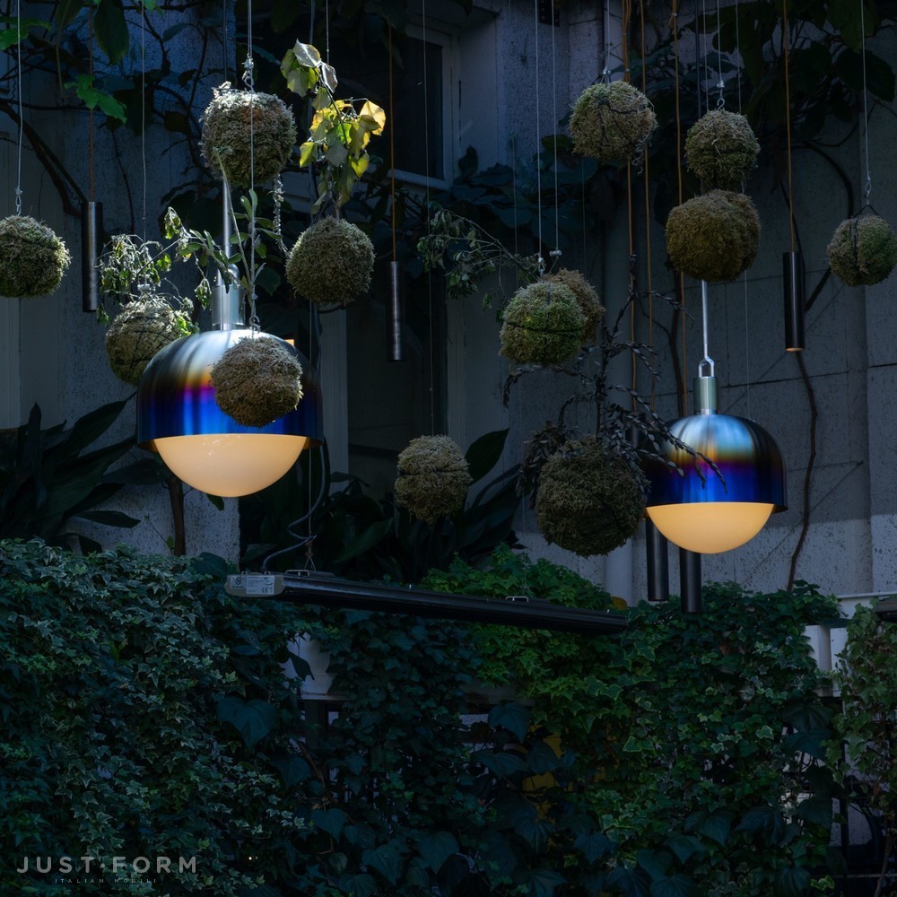 Подвесной светильник Forked Pendant / Shade / Globe / Opal / Large / Burnt Steel фабрика Buster + Punch фотография № 3