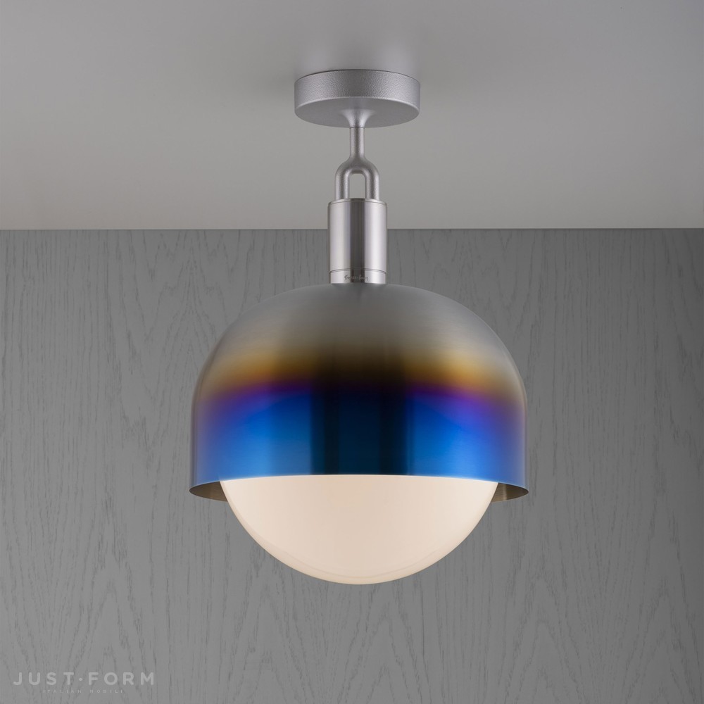 Потолочный светильник Forked Ceiling / Shade / Globe / Opal / Large / Burnt Steel фабрика Buster + Punch фотография № 1