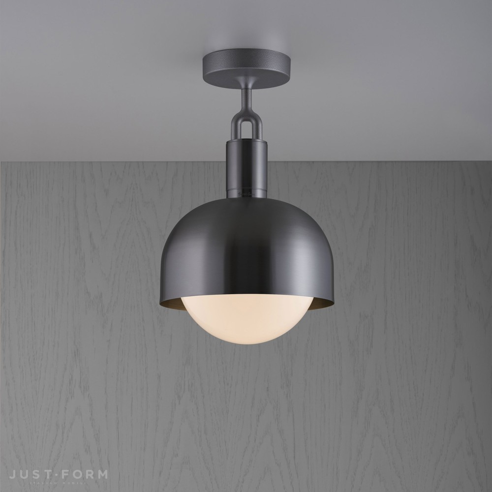 Потолочный светильник Forked Ceiling / Shade / Globe / Opal / Medium / Gun Metal фабрика Buster + Punch фотография № 1