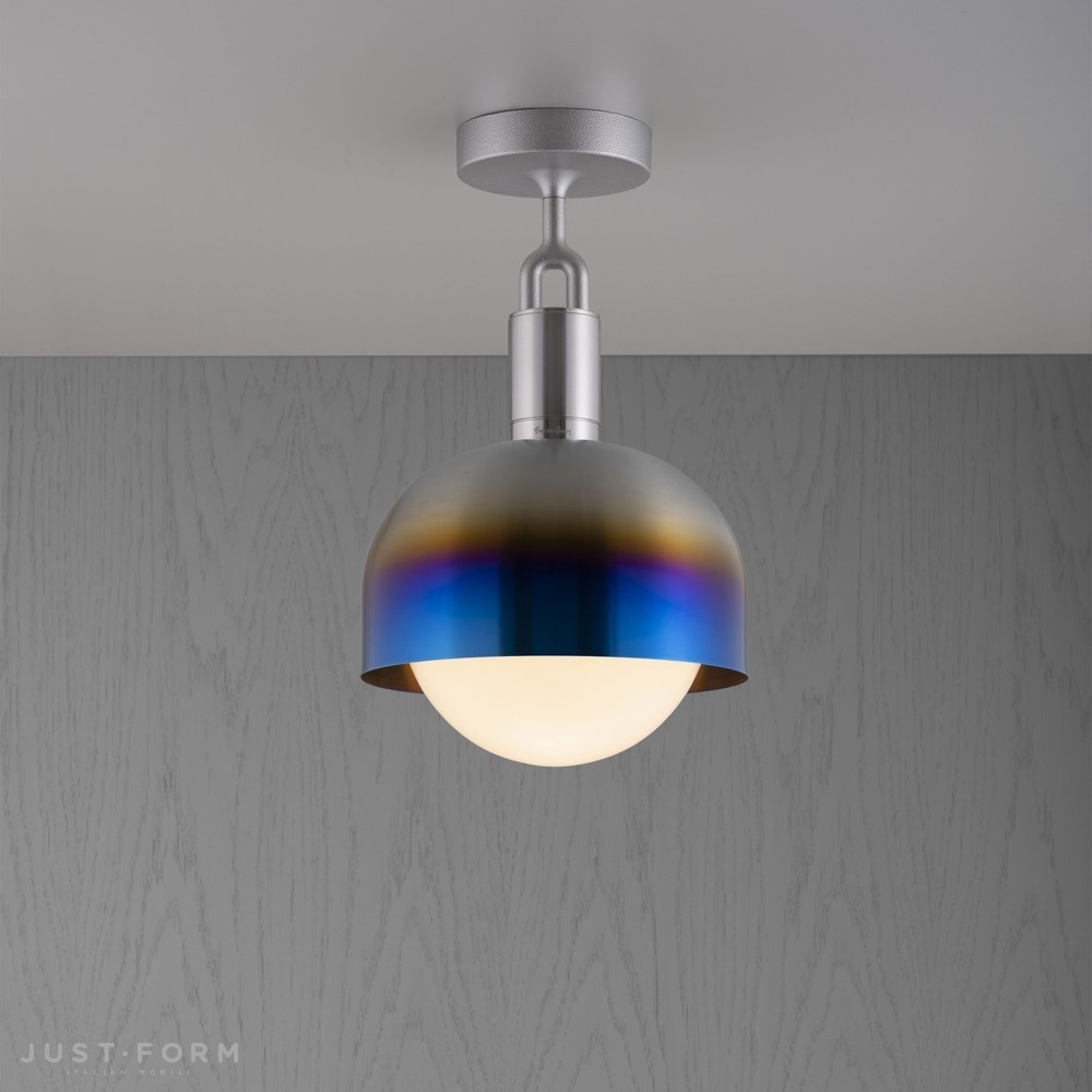 Потолочный светильник Forked Ceiling / Shade / Globe / Opal / Medium / Burnt Steel фабрика Buster + Punch фотография № 1