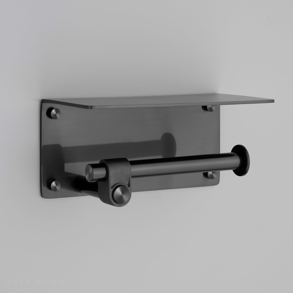 Держатель для туалетной бумаги Toilet Roll Holder / With Shelf / Cast / Gun Metal фабрика Buster + Punch фотография № 2