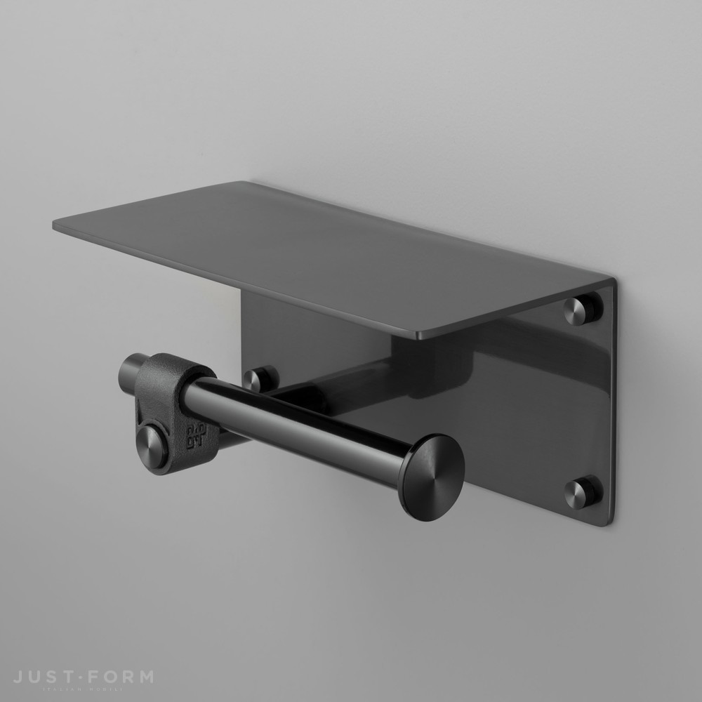 Держатель для туалетной бумаги Toilet Roll Holder / With Shelf / Cast / Gun Metal фабрика Buster + Punch фотография № 1