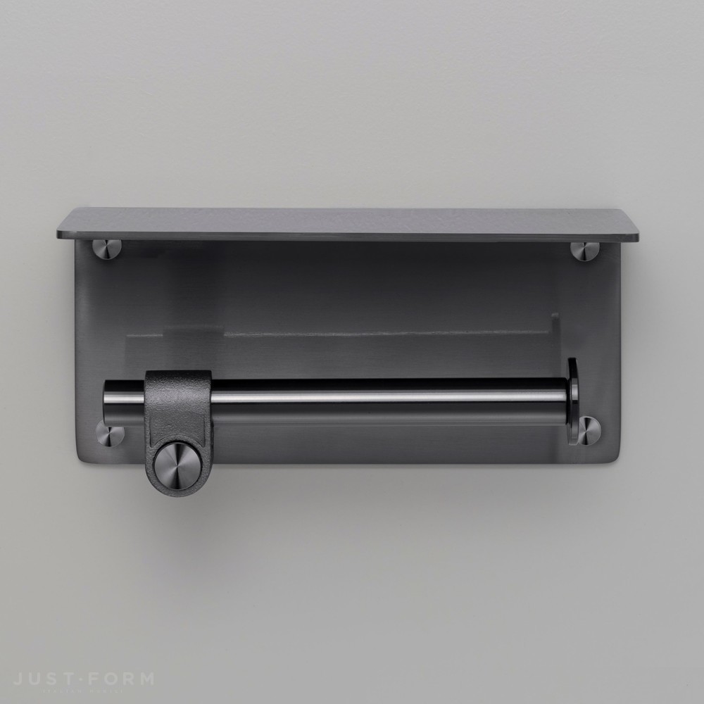 Держатель для туалетной бумаги Toilet Roll Holder / With Shelf / Cast / Gun Metal фабрика Buster + Punch фотография № 3