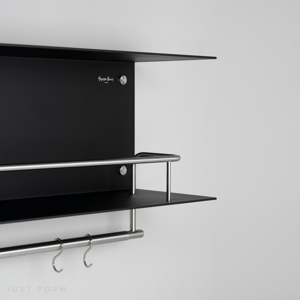 Полка с крючками Shelf / Hanger / Black / Steel фабрика Buster + Punch фотография № 3