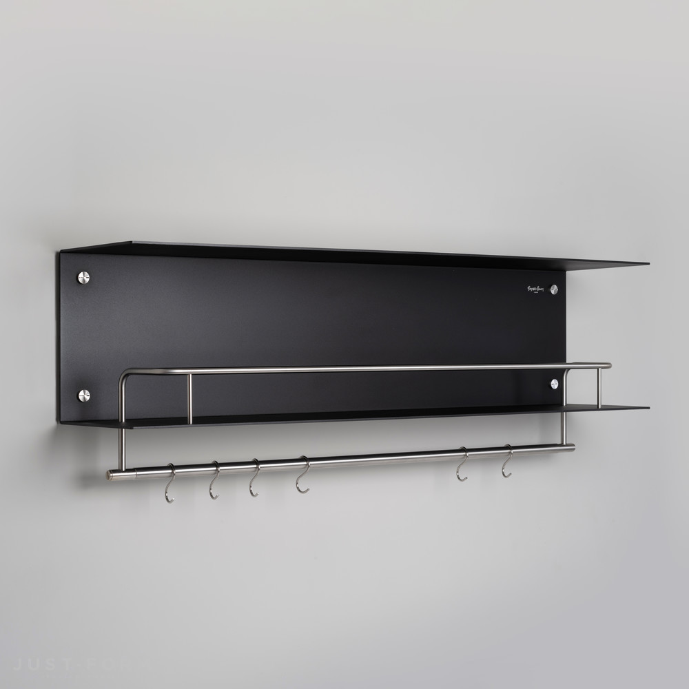 Полка с крючками Shelf / Hanger / Black / Steel фабрика Buster + Punch фотография № 1