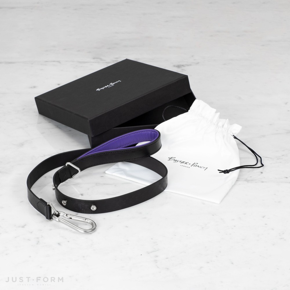 Ошейник с поводком Dog Collar & Lead / Black / Purple / Steel фабрика Buster + Punch фотография № 6