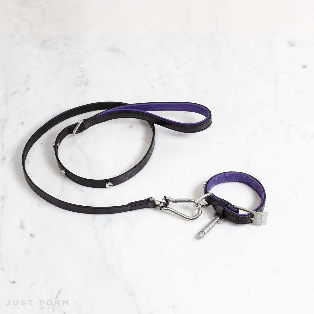 Ошейник с поводком Dog Collar & Lead / Black / Purple / Steel фабрика Buster + Punch фотография № 2