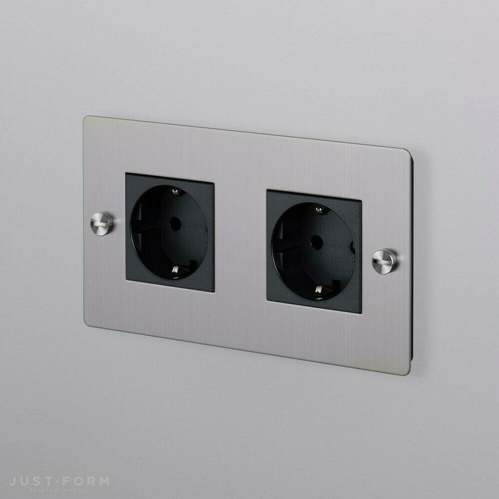 ​Двойная розетка 2G Socket / Steel фабрика Buster + Punch фотография № 1