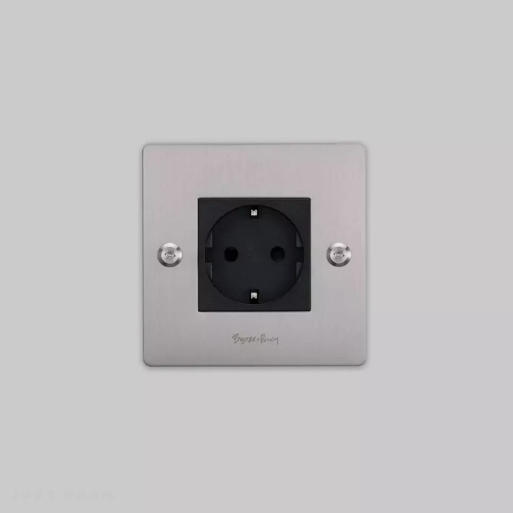 Одинарная розетка 1G Socket / Schuko Type F / Linear / Steel фабрика Buster + Punch фотография № 2