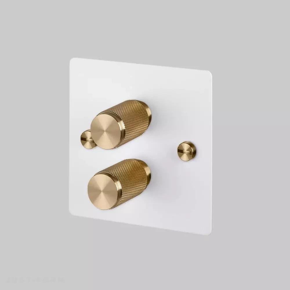 Двойной диммер 2G Dimmer / 120W / Cross / White / Brass фабрика Buster + Punch фотография № 3