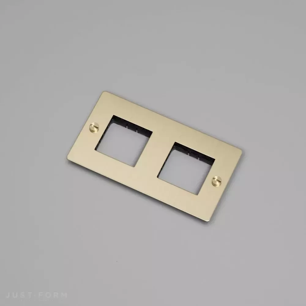 ​Двухпостовая рамка 2G Wall Plate / Horizontal / No Infills / Brass фабрика Buster + Punch фотография № 1