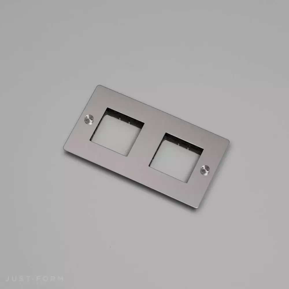 ​Двухпостовая рамка 2G Wall Plate / Horizontal / No Infills / Steel фабрика Buster + Punch фотография № 1