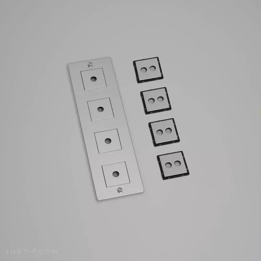 ​Вертикальная четырехпостовая рамка 4G Wall Plate / Vertical / With Infills / Steel фабрика Buster + Punch фотография № 1