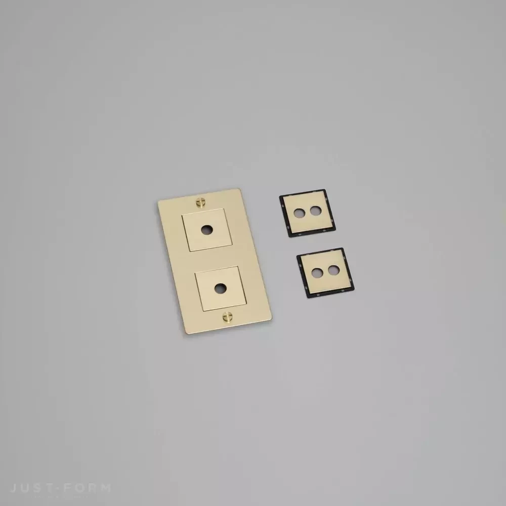 Вертикальная двухпостовая рамка 2G Wall Plate / Vertical / With Infills / Brass фабрика Buster + Punch фотография № 1