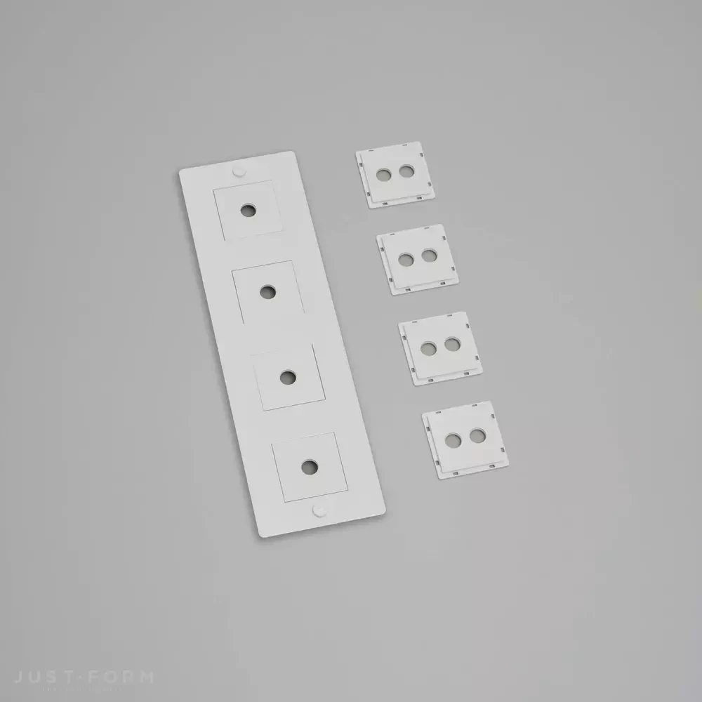 ​Вертикальная четырехпостовая рамка 4G Wall Plate / Vertical / With Infills / White фабрика Buster + Punch фотография № 1