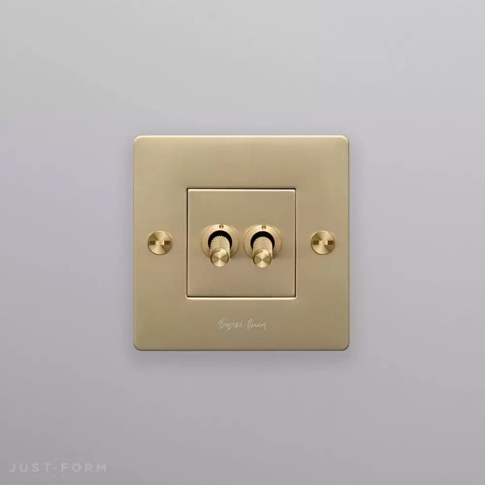 Двухтумблерный выключатель 1G Double Toggle / Cross / Brass фабрика Buster + Punch фотография № 4