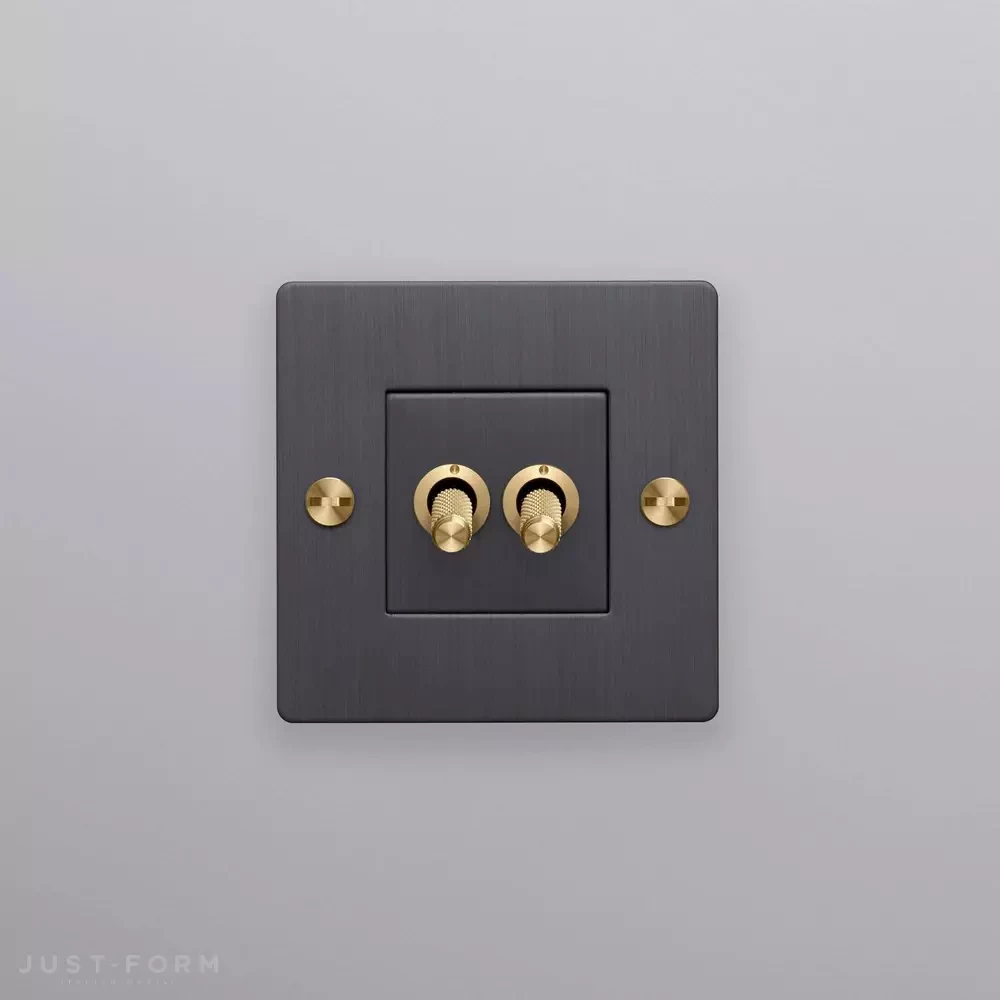 ​Двухтумблерный выключатель 1G Double Toggle / Cross / Smoked Bronze фабрика Buster + Punch фотография № 6