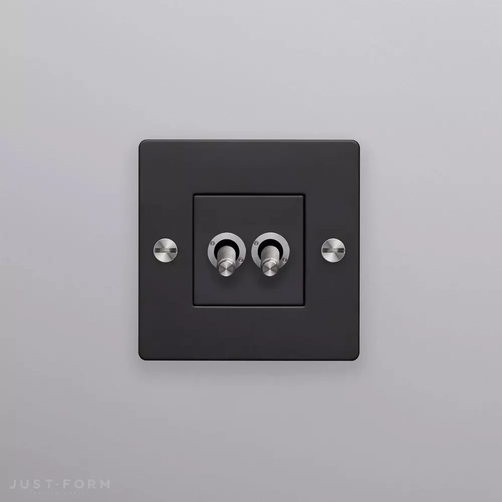 Двухтумблерный выключатель 1G Double Toggle / Cross / Black фабрика Buster + Punch фотография № 8