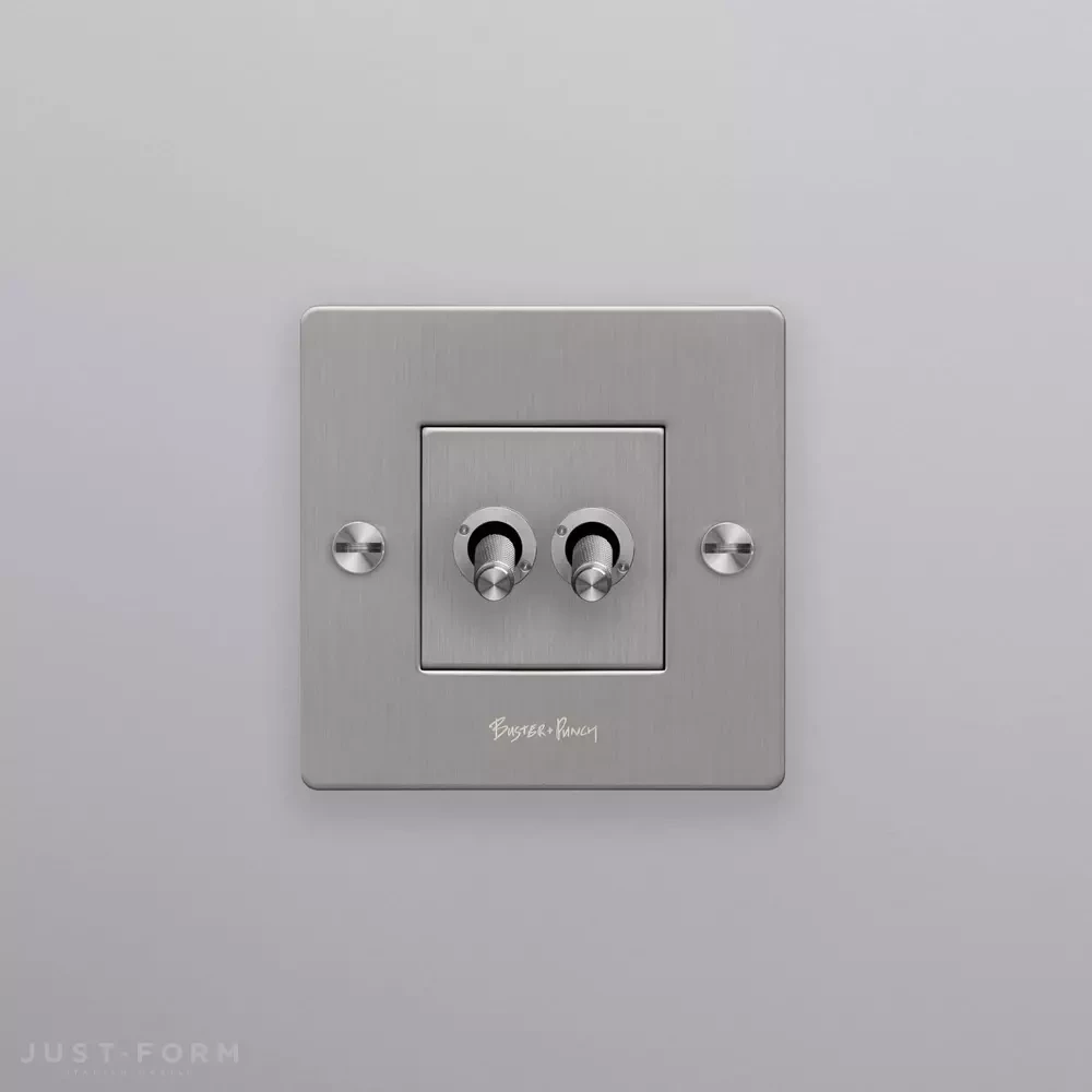 ​Двухтумблерный выключатель 1G Double Toggle / Cross / Steel фабрика Buster + Punch фотография № 4