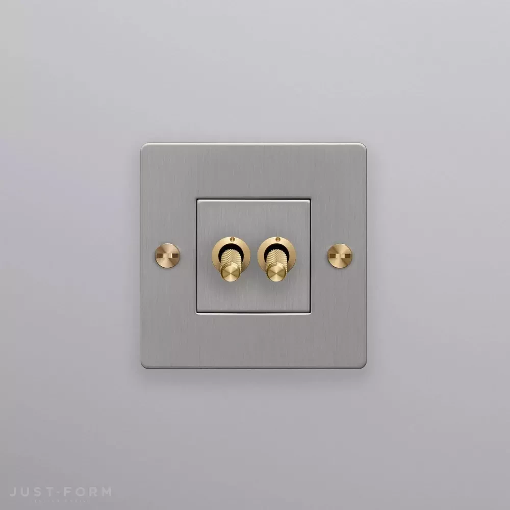 ​Двухтумблерный выключатель 1G Double Toggle / Cross / Steel фабрика Buster + Punch фотография № 6