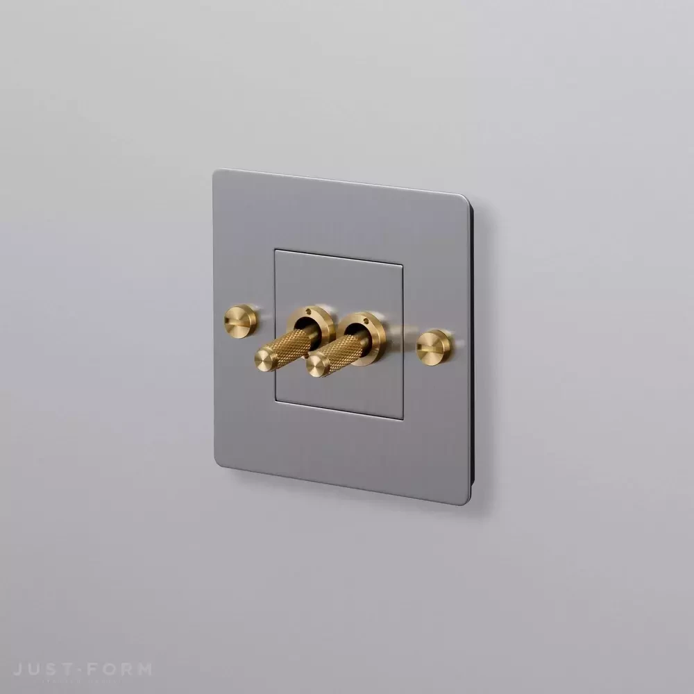 ​Двухтумблерный выключатель 1G Double Toggle / Cross / Steel фабрика Buster + Punch фотография № 5