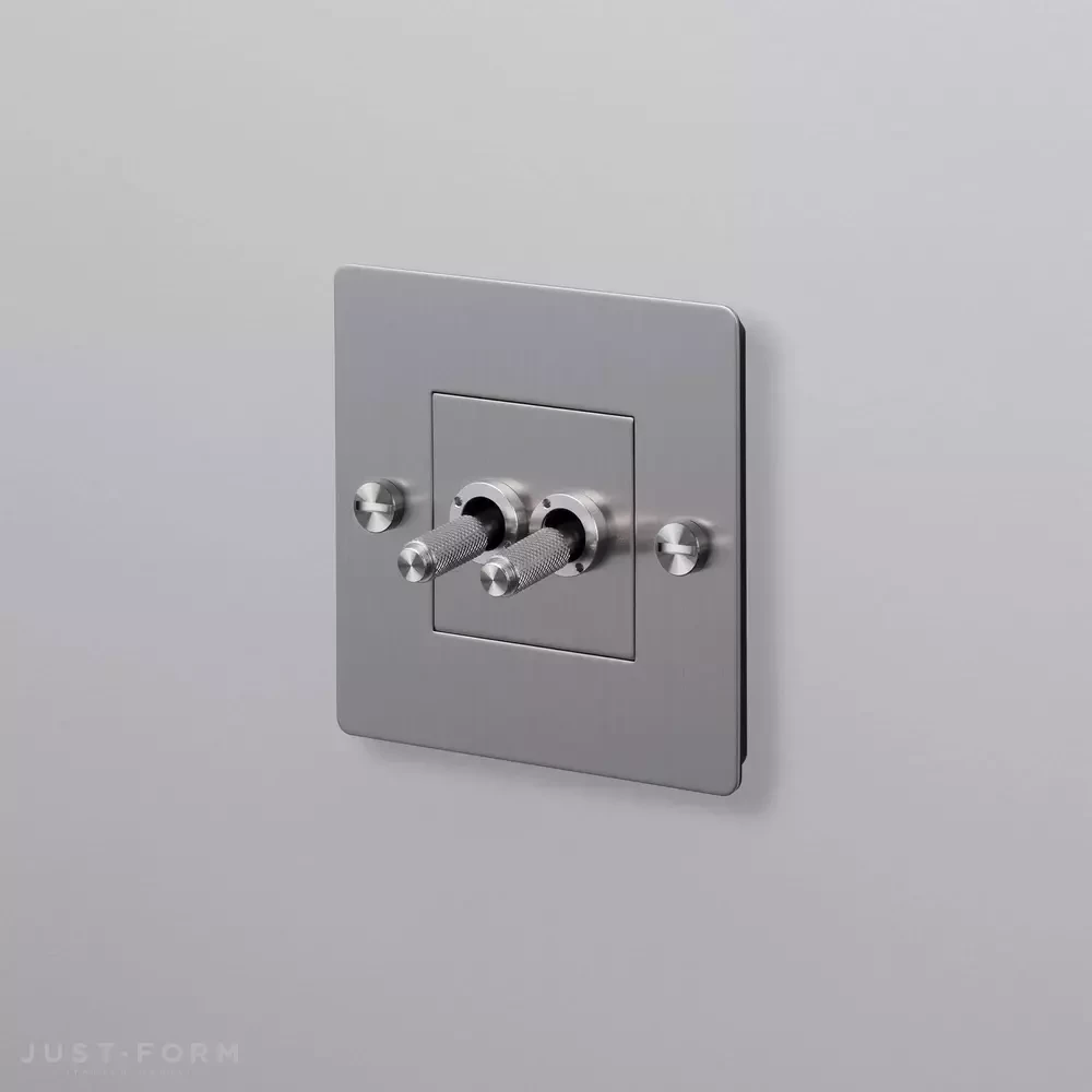 ​Двухтумблерный выключатель 1G Double Toggle / Cross / Steel фабрика Buster + Punch фотография № 1