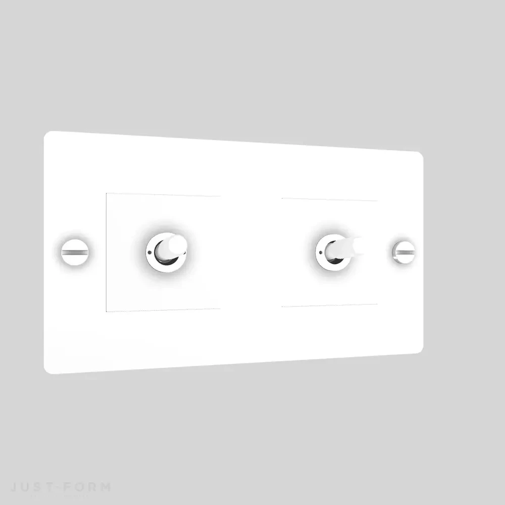 Двухтумблерный выключатель 2G Toggle / Cross / White фабрика Buster + Punch фотография № 1