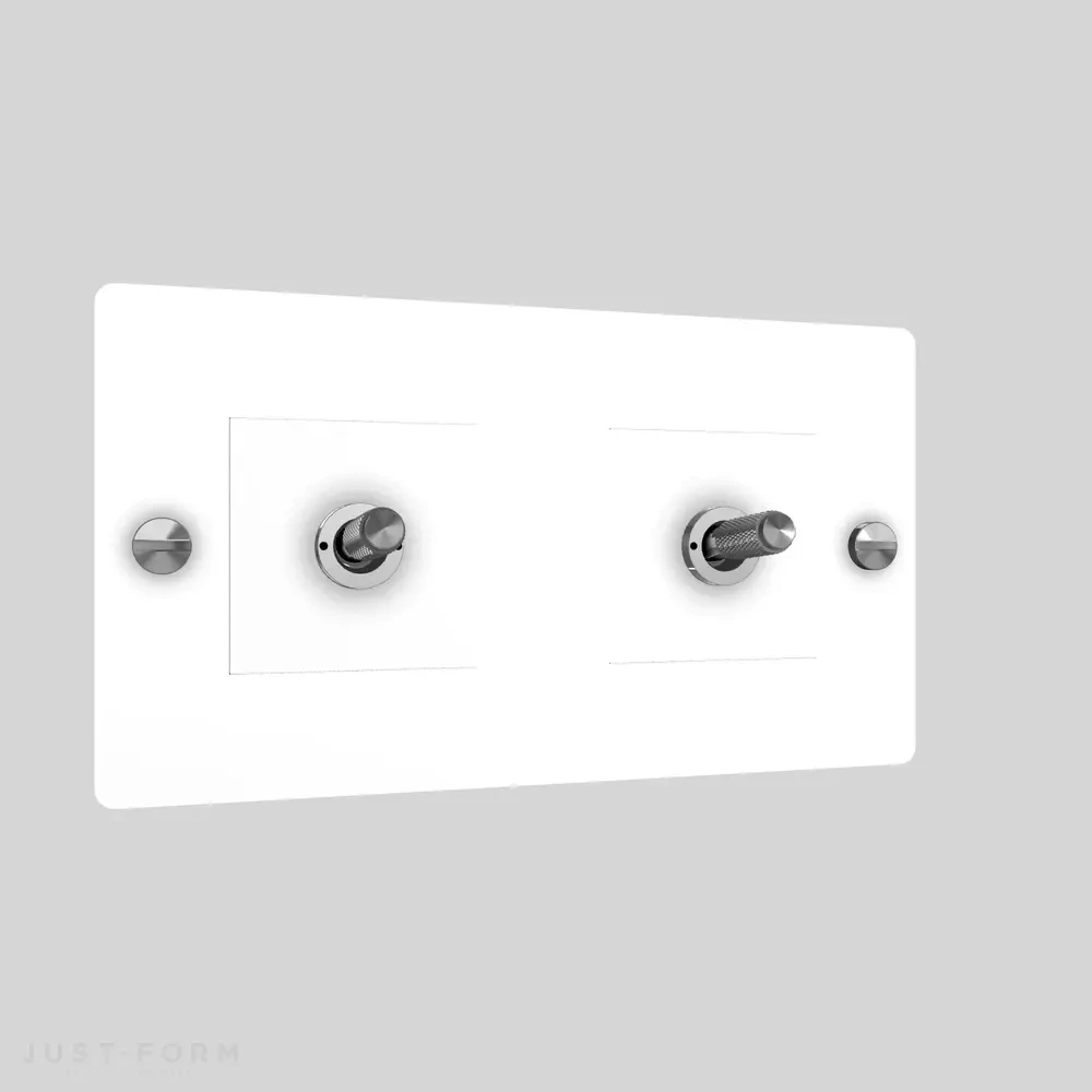 Двухтумблерный выключатель 2G Toggle / Cross / White фабрика Buster + Punch фотография № 3