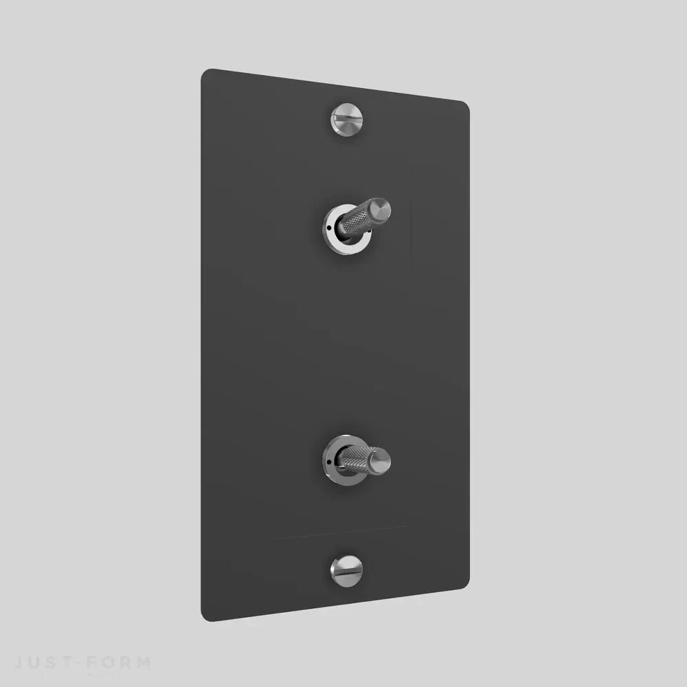 Двухтумблерный выключатель 2G Toggle / Vertical / Cross / Black фабрика Buster + Punch фотография № 3
